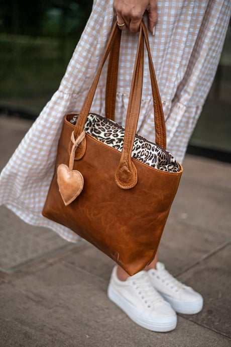 Leather Classic Bag with Heart